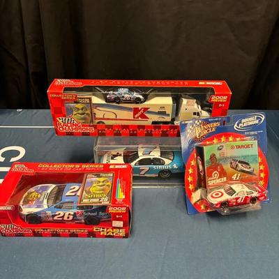 Jimmy Spencer NASCAR Collectible Set (2 1:24 Replica Cars, 1 1:64 Transport Truck, 1 1:64 Replica)