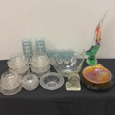 Marcrest Swiss Alpine Chalet Glasses, Garden Club Colony Peony Dessert Bowls & More MCM Glassware
