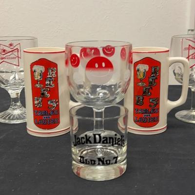 Retro Budweiser, Jack Daniel’s And Beer Glasses