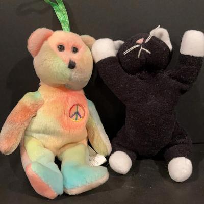 Mini Beanie Babies Lot – Peace (Canadian Tush Tag) & Zip
