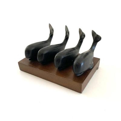 Sale Photo Thumbnail #105: Cast iron whale paperweights