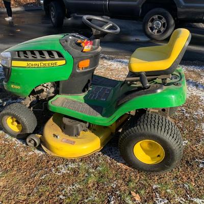Sale Photo Thumbnail #68: John Deere E100 lawn tractor with 42 inch deck