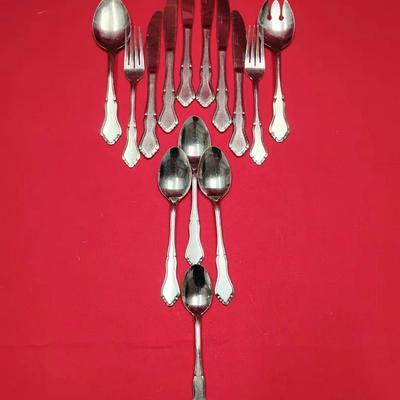 14-Pc Rogers Stainless “Glendale” Flatware Lot