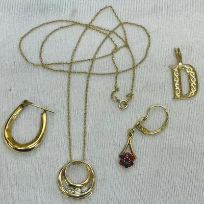 14k Scrap and 10k Chain w/10k Diamond Pendant