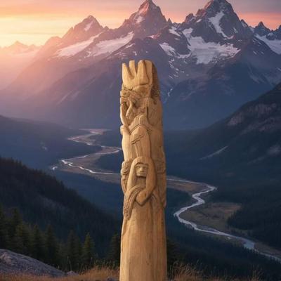 Large Carved Wooden Sculpture 