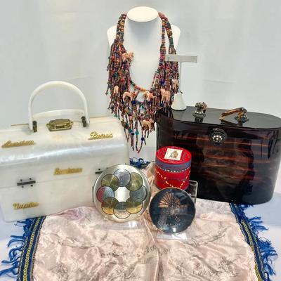Vintage Accessories – Gorgeous Sterling Compact, Vintage Makeup Containers & More