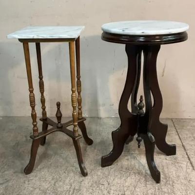 Vintage Marble Top Parlor Table & French Table 
