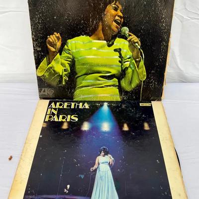 Aretha Franklin Vinyl Lot – Soul ’69 (1969) & Aretha in Paris (1968) – Atlantic Records