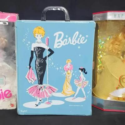 Vintage Barbie Trio – Wedding Fantasy, Happy Holidays, & 1960s-Style Carrying Case
