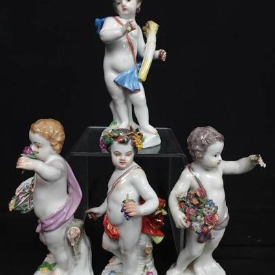 Set of Four Meissen-Style Cherub Figurines