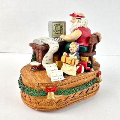 Sale Photo Thumbnail #148: Lot #148 Santa Checking His List on the Computer Musical Figurine – Plays “Santa Claus Is Coming to Town”