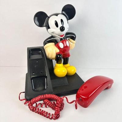 Sale Photo Thumbnail #87: Lot #87 Vintage AT&T Mickey Mouse Telephone – 1980s Disney Design Line Phone w/ Box & Manual
