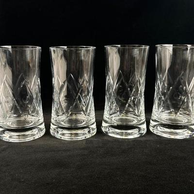 Sale Photo Thumbnail #54: Lot #54 Set of 4 Criss Cross Highball Glasses