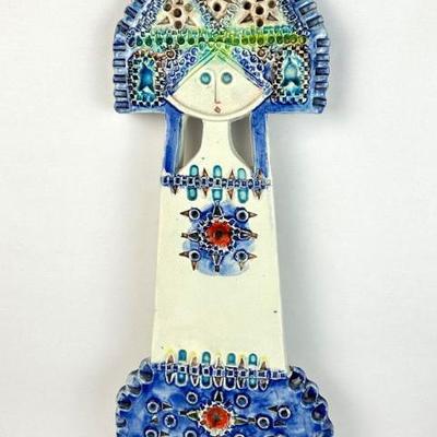 Sale Photo Thumbnail #46: Lot #46 1960's Alvino Bagni Bittossi for Raymor Lady Plaque - Mid Century Italian Ceramic Relief Decor