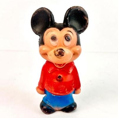 Sale Photo Thumbnail #85: Lot #85 Vintage Mickey Mouse Squeaky Toy • Walt Disney Productions • 1960s Hong Kong Rubber Figure • Collectible Disney