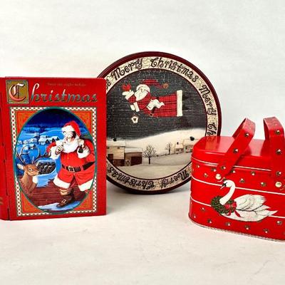 Sale Photo Thumbnail #138: Lot #138 Vintage Christmas Tins - Set of 3