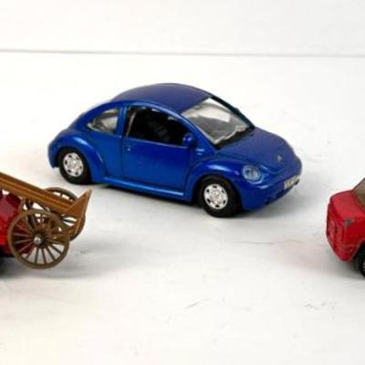 Sale Photo Thumbnail #113: Lot #113 Set of 3 Vintage Diecast Cars – Darda Feuerwehr Van, VW Beetle & Fire Truck