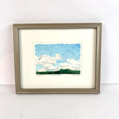 Sale Photo Thumbnail #77: Lot #77 Amy R. Farrell Monotype “Blue Skies Series” 2002 Signed
