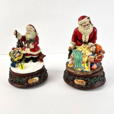 Sale Photo Thumbnail #149: Lot #149 Set of 2 Musical Santa Figurines - both play Joy to the World