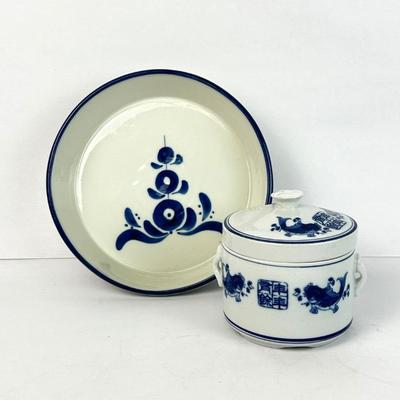 Sale Photo Thumbnail #49: Lot #49 Hengba-Huang's Lidded Fish Patterned Crock & Viana do Castelo, Portugal - Hand Painted Dish
