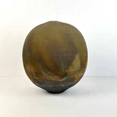 Sale Photo Thumbnail #16: Lot #16 Marty Marcus Signed Vintage Raku Primitive Pottery Vase/Vessel
