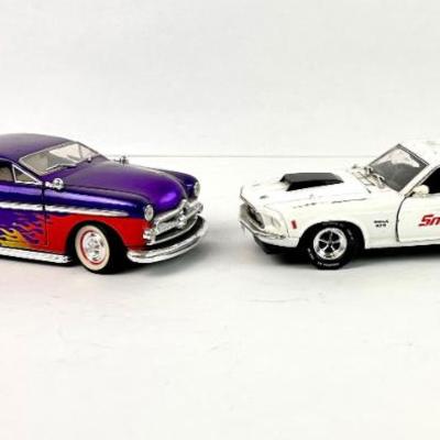 Sale Photo Thumbnail #112: Lot #112 Set of 2 Snap-on Hot August Nights Diecast Cars – ’69 Mustang Boss 429 & Custom Mercury