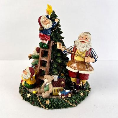 Sale Photo Thumbnail #146: Lot #146 Vintage Fitz & Floyd Santas Helpers Musical Figurine - Plays Toyland