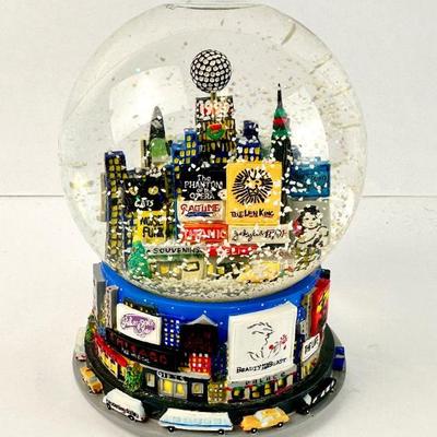 Sale Photo Thumbnail #150: Lot #150 Vintage Broadway Snow Globe – Plays “Carol of the Bells,” Times Square Musicals, Chicago,Titanic, Phantom