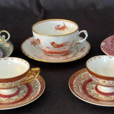 Teacup & Saucers * Nippon; Richard Ginoil Italy; Burleigh ‘Victorian Chintz’