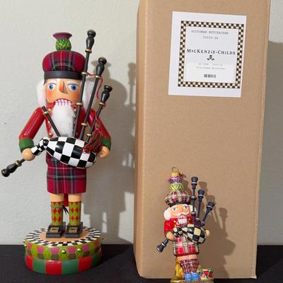 MacKenzie-Childs Scotsman * 15” Nutcracker * 8” Ornament * 