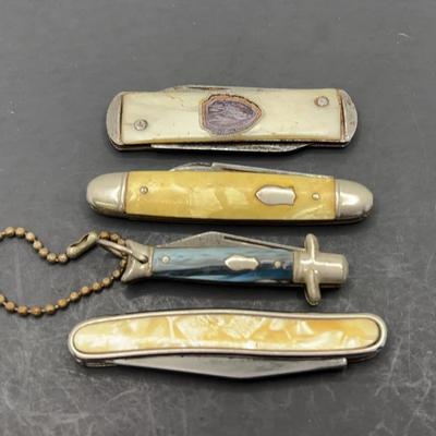 4 Small Vintage Pocketknives * Colonial , Imperial , Ideal 