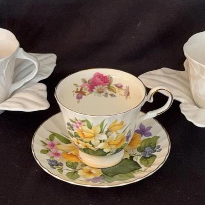 SPODE & Royal Stuart Teacups With Saucers * Unique Shape!