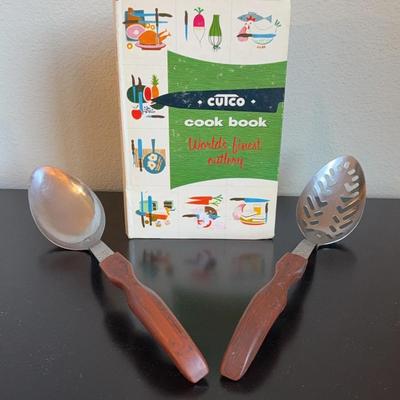 Vintage CUTCO Kitchen Utensils & 1961 CUTCO Cookbook! * Slotted & Serving Spoons