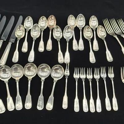 Vintage SMITH Sterling Silver Flatware In Wooden Case 