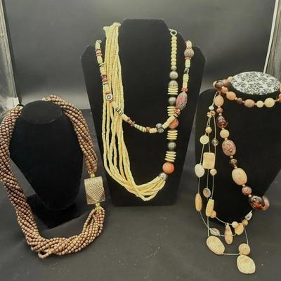 Earth-Toned & Ethnic Costume Jewelry Necklaces 