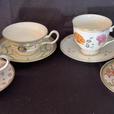 4~ Wedgwood  Bone China Teacups & Saucers * Rouen, Madeleine, Rosemeade, Oberon