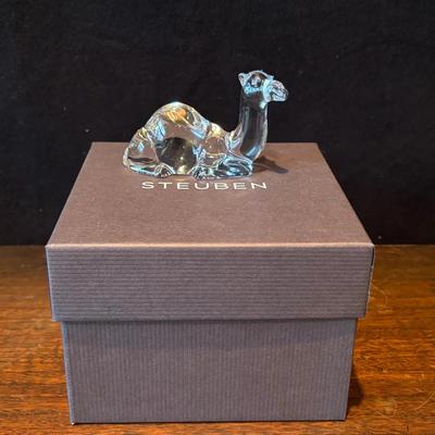 Steuben Boxed Crystal Camel Hand cooler 