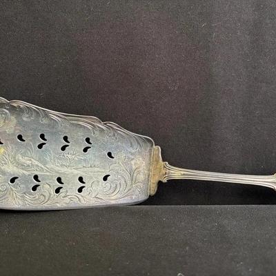 Antique Tompkins & Black 12” Monogrammed Silver plate Cake Server * 1851 