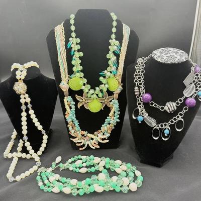 Bright & Beachy Costume Jewelry Necklaces * One Chico’s Necklace Is New!