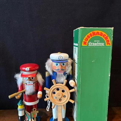 2 German Made Sea Captain Nutcrackers , Erzgebirge & E.M Merck