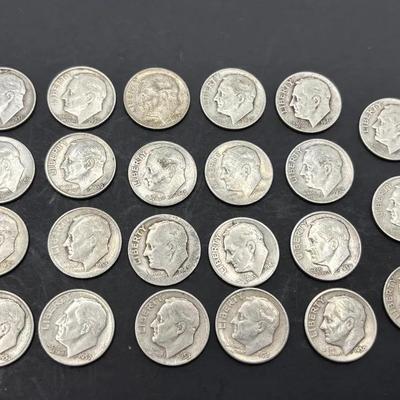 23 U.S Silver Dimes 1940’s and 1950’s 