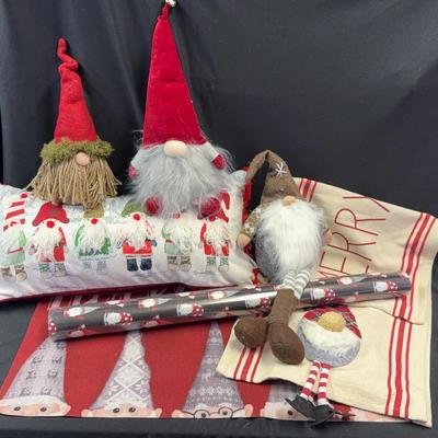 Great Plush Gnomes! * Unique Table Runner, Sweet Christmas Pillow & More!
