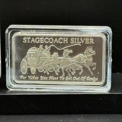 039B) Stagecoach Silver 1 oz Breakable Bar – “For When You Have To Get Out Of Dodge”