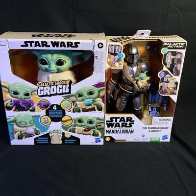 NEW! - Star Wars Lot – Galactic Snackin’ Grogu Animatronic + Mandalorian & Grogu Action Figure