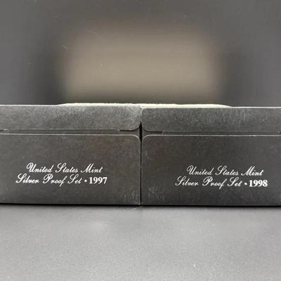 047) 1997 & 1998 U.S. Mint Silver Proof Sets – Original Packaging – 2-Set Lot