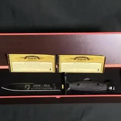 Pow Mia Commemorative Knife - Vietnam War Tribute - Display Box & Certificates