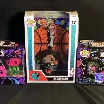 Funko Pop Multi-Item Lot – NBA Ja Morant + Marvel What If…? Pop & Tee Boxes (2-Pack)
