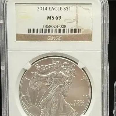 039A) 2014 American Silver Eagle NGC MS69