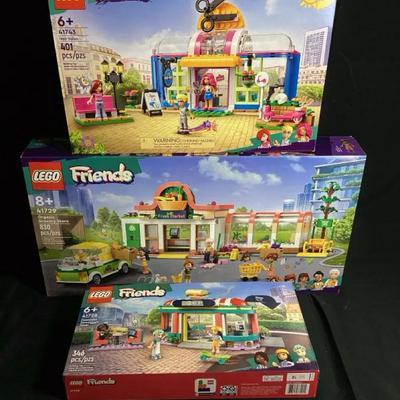 Lego Friends Lot - Hair Salon, Organic Grocery Store & Heartlake Downtown Diner