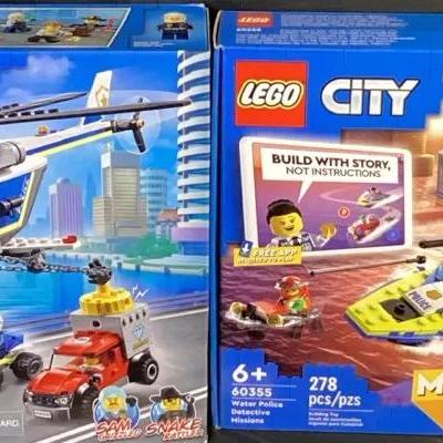 LEGO City Lot – Police Helicopter Chase (60243) & Wild Animal Rescue Missions (60353) – New